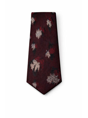 Men's Givenchy Burgundy & White Floral Tie One Size